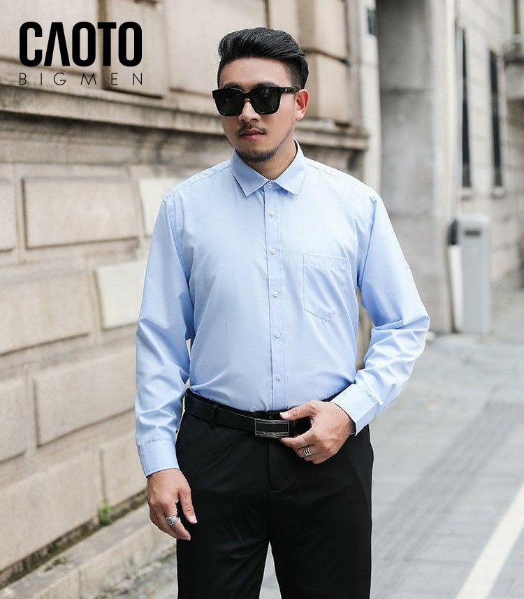 Áo Sơ Mi Nam Tay Dài Xanh Biển Size Lớn