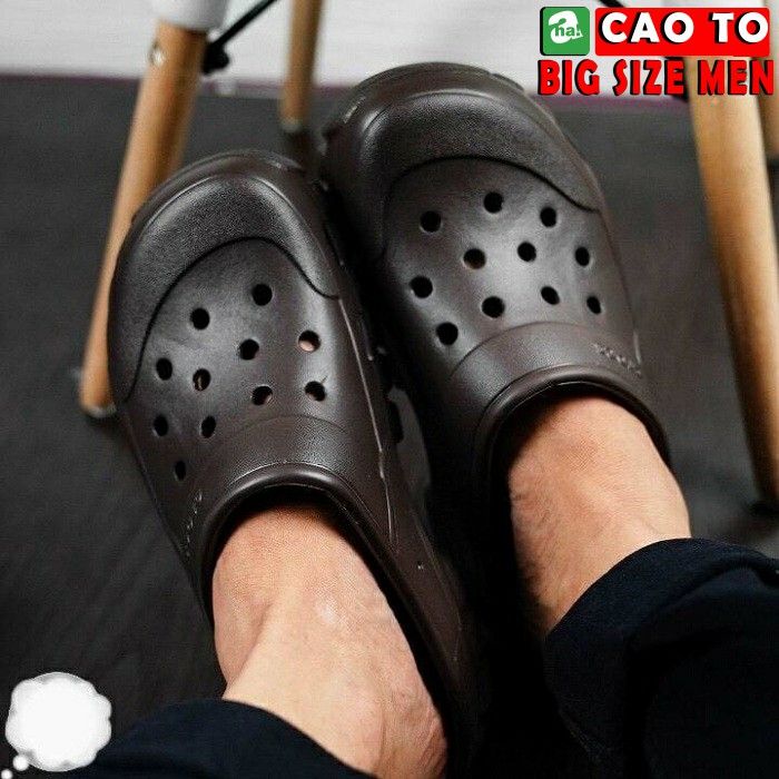 Dép Crocs Không Quai Brown 2 BIGSIZE