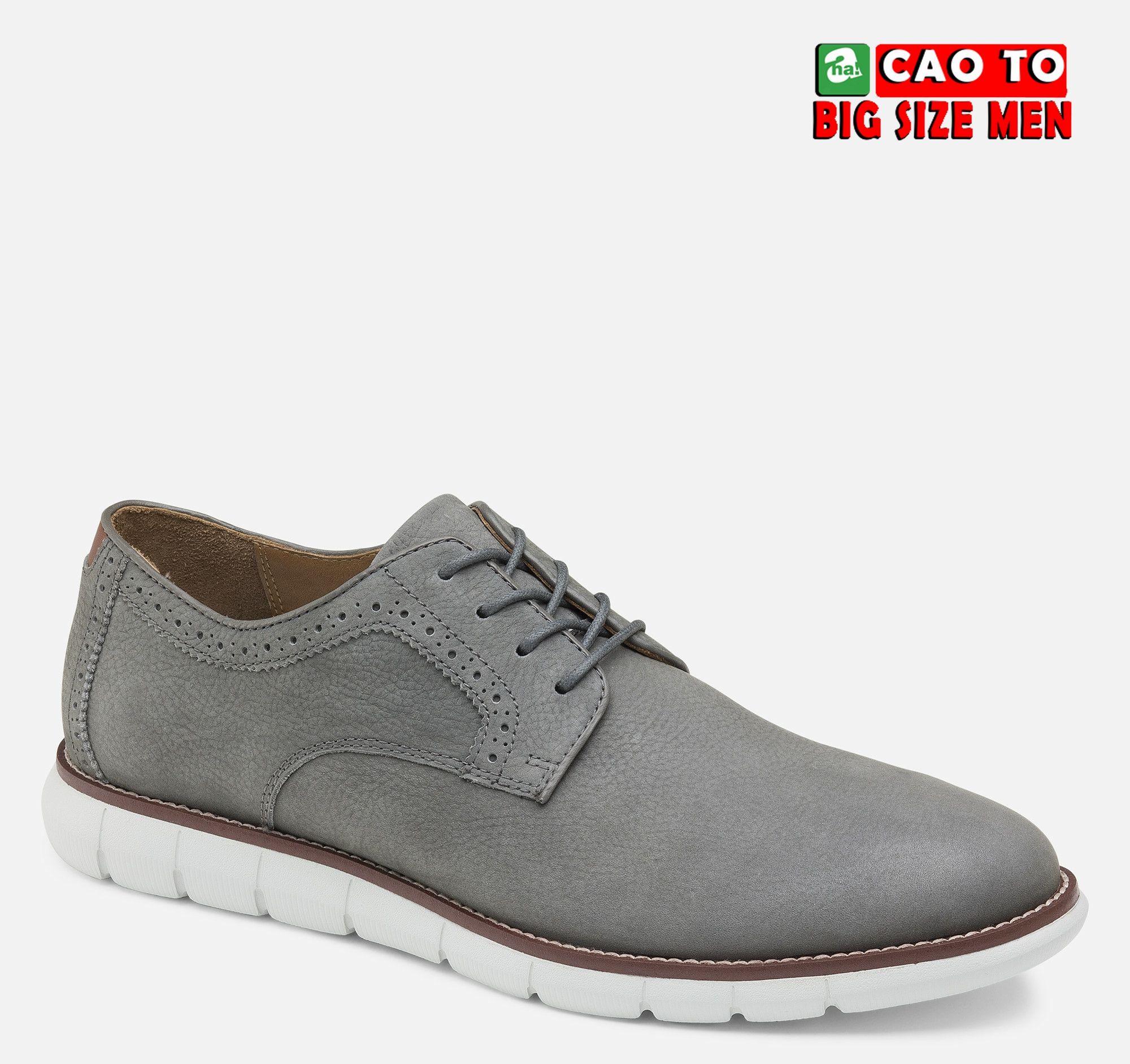 Giày Tây Da Nhám HOLDEN PLAIN TOE Màu Xám Big Size