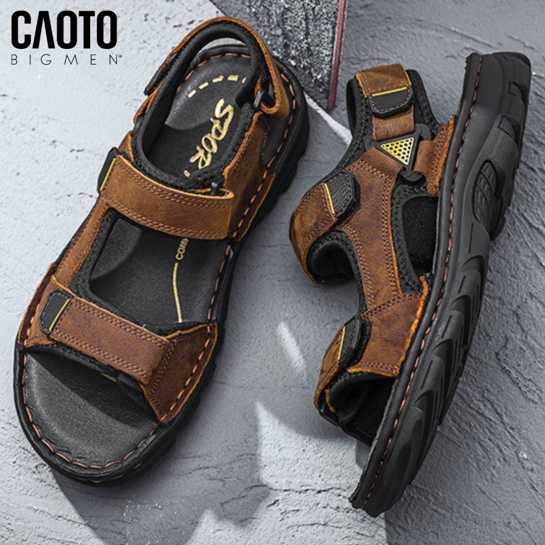 Sandal Dura Brown-Black Triangle Big Size Men
