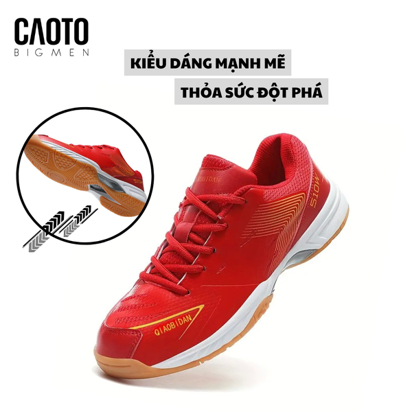  Giày Cầu Lông Bidan BADMINTON Màu Đỏ Shoes Men Big Size 45 46 47 48 