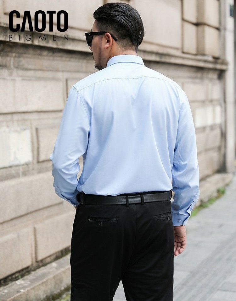 Áo Sơ Mi Nam Tay Dài Xanh Biển Size Lớn