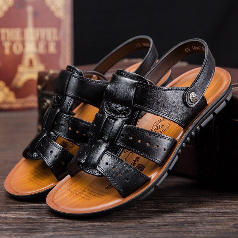 Dép Sandal Slider Grow Màu Nâu Big Size Men