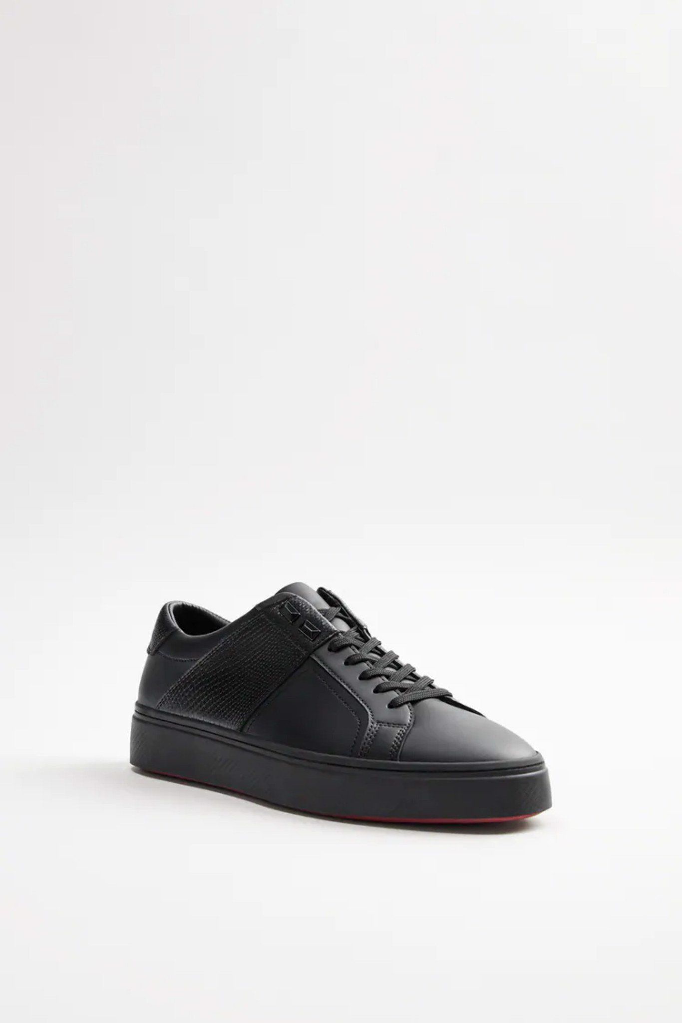 Giày Sneaker Đen ZARA EMBOSSED Da Cao Cấp Big Size 45 46 47 48