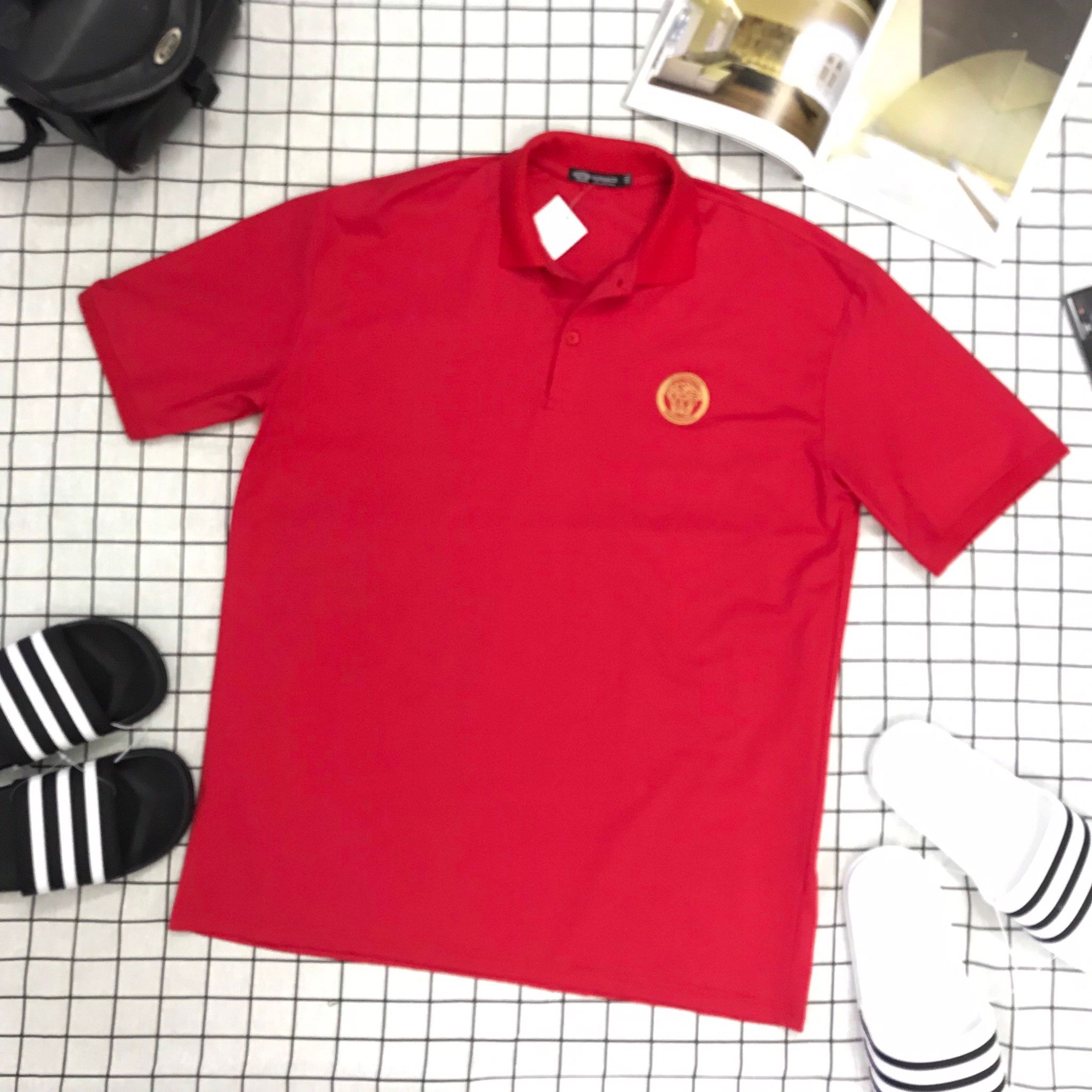 Áo Polo Versace Carnort Cao Cấp Màu Đỏ Big Size Men