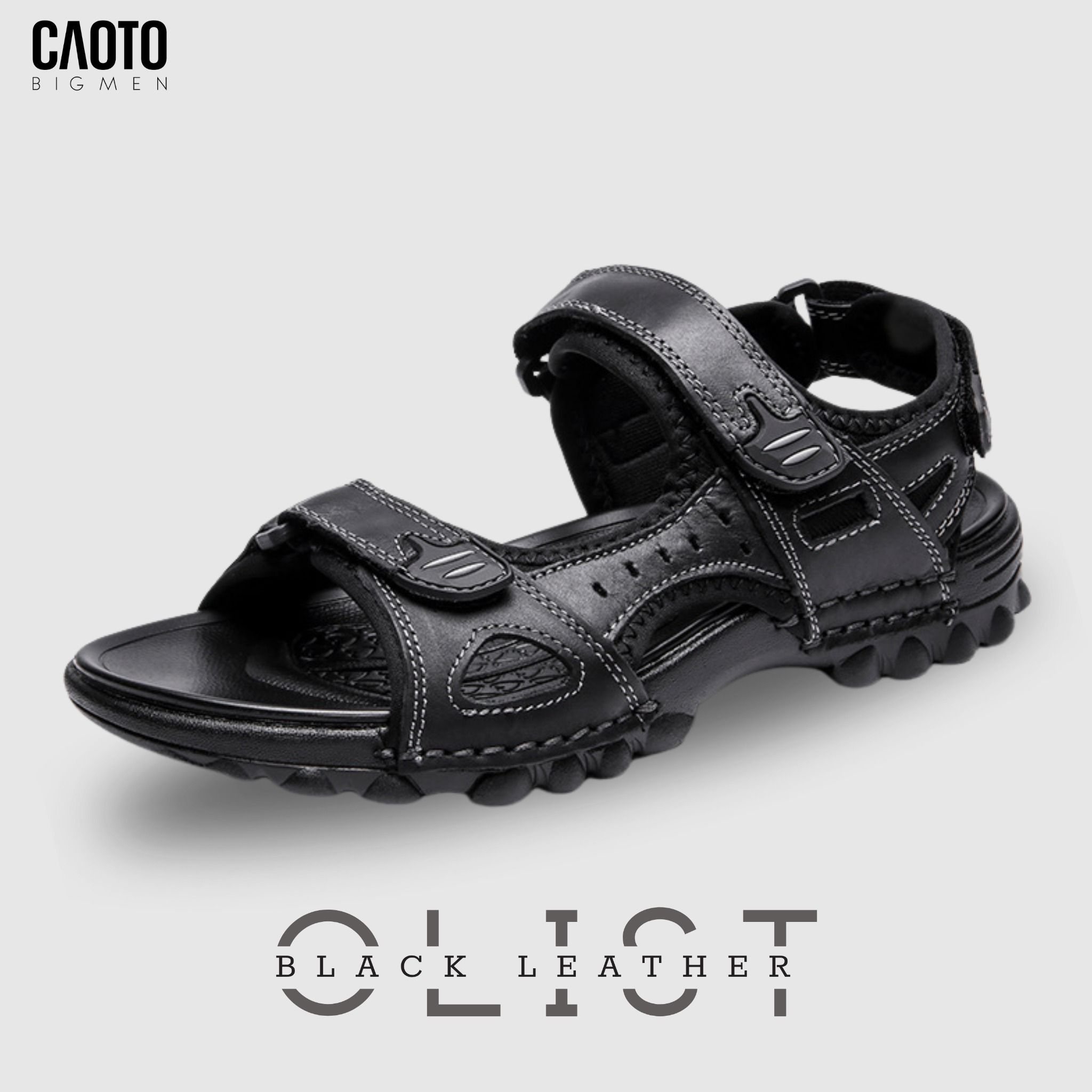 Sandal Nam Big Size Olist Đen Thời Trang - Da Bền Chắc Size 45–48