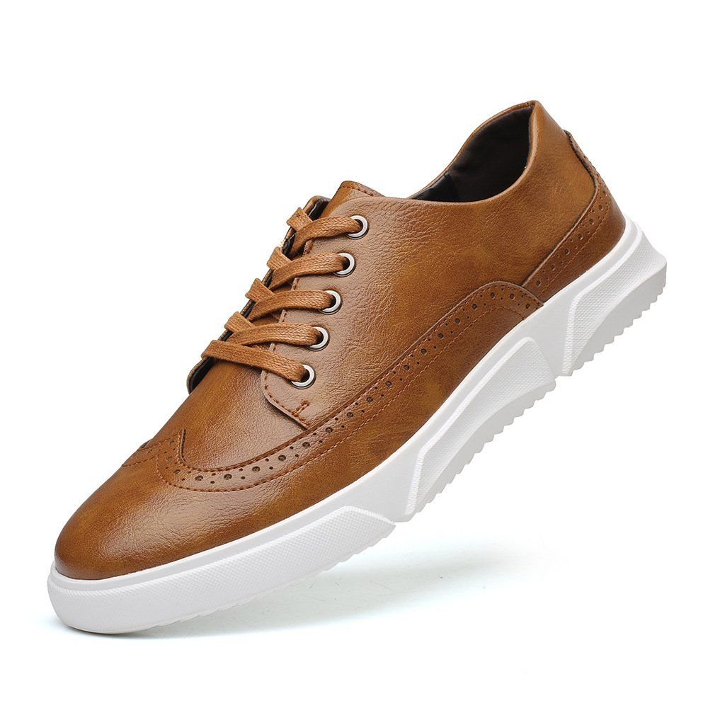 Giày Sneaker Da Mềm French Aller Thời Trang Màu Nâu Big Size