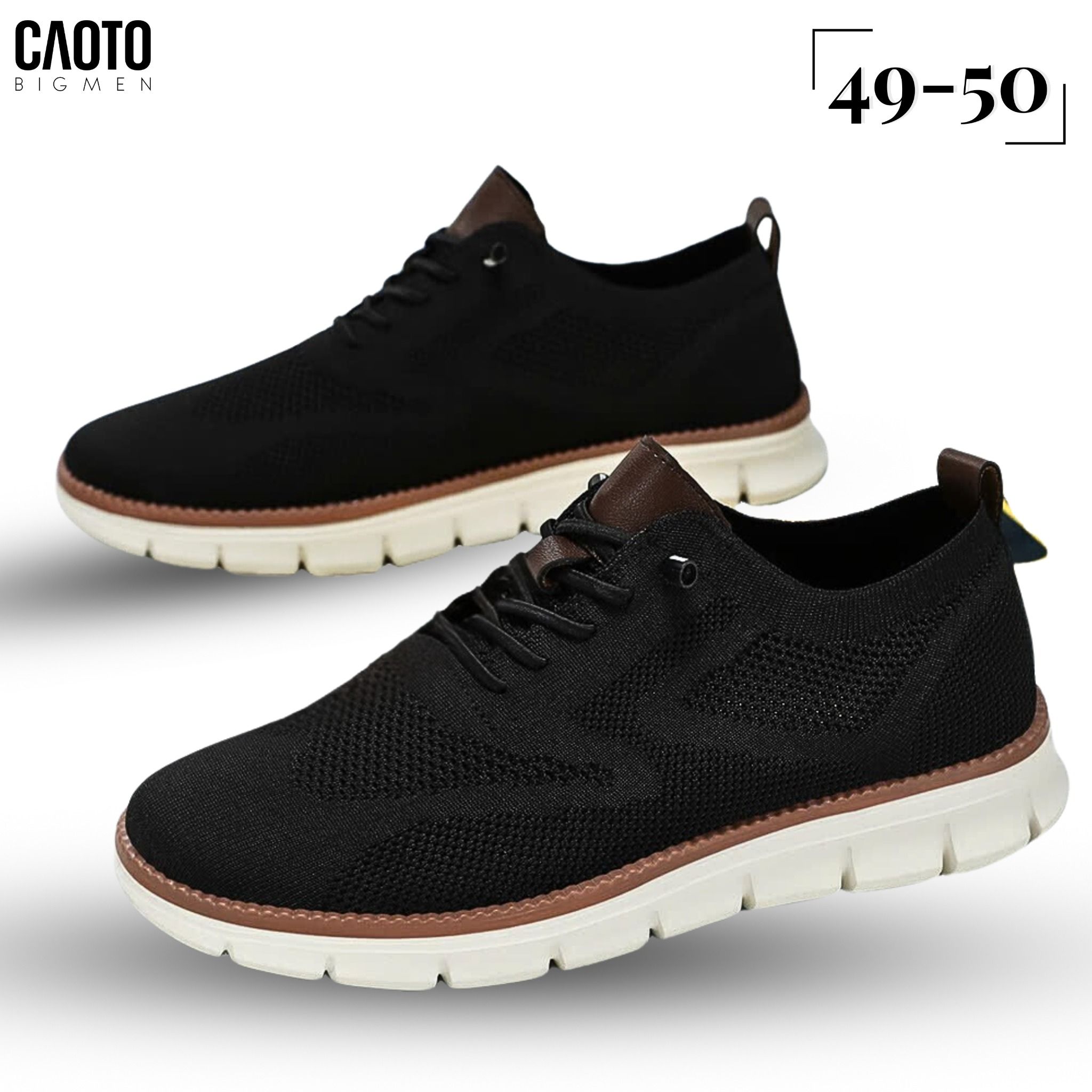 Giày Thể Thao Casual Flex Black-Brown Big Size