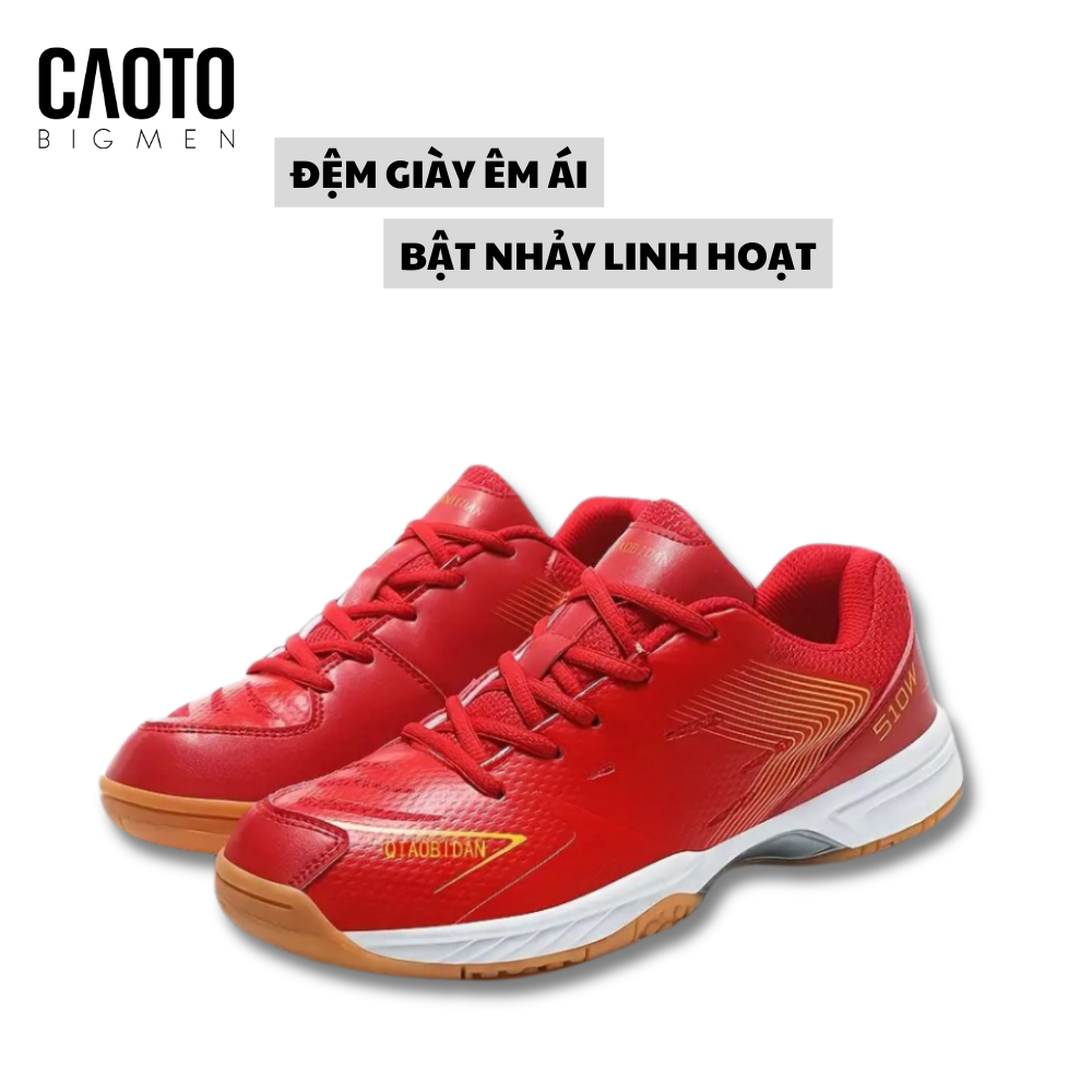 Giày Cầu Lông Bidan Badminton Màu Đỏ Shoes Men Big Size 45 46 47 48