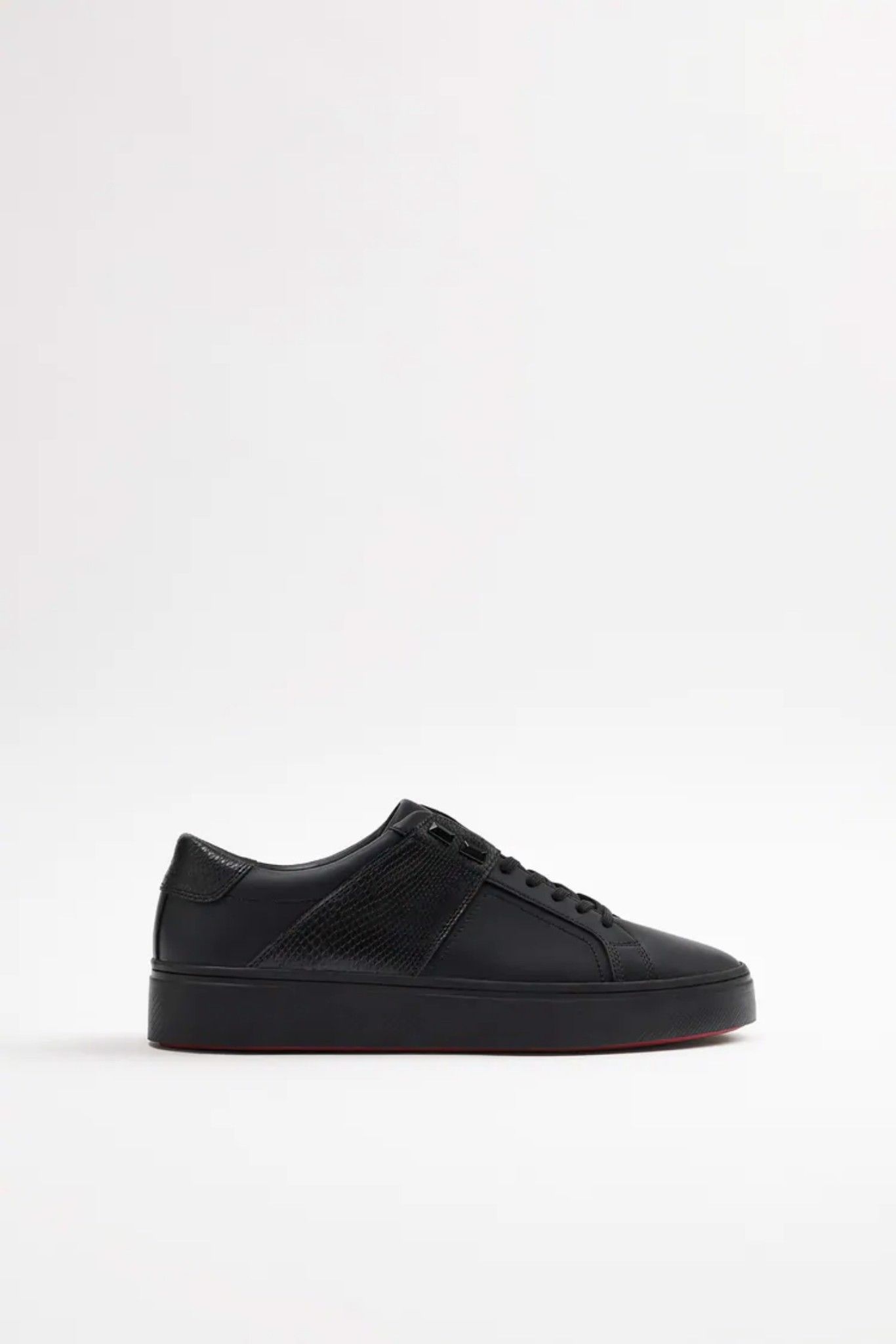 Giày Sneaker Đen ZARA EMBOSSED Da Cao Cấp Big Size 45 46 47 48