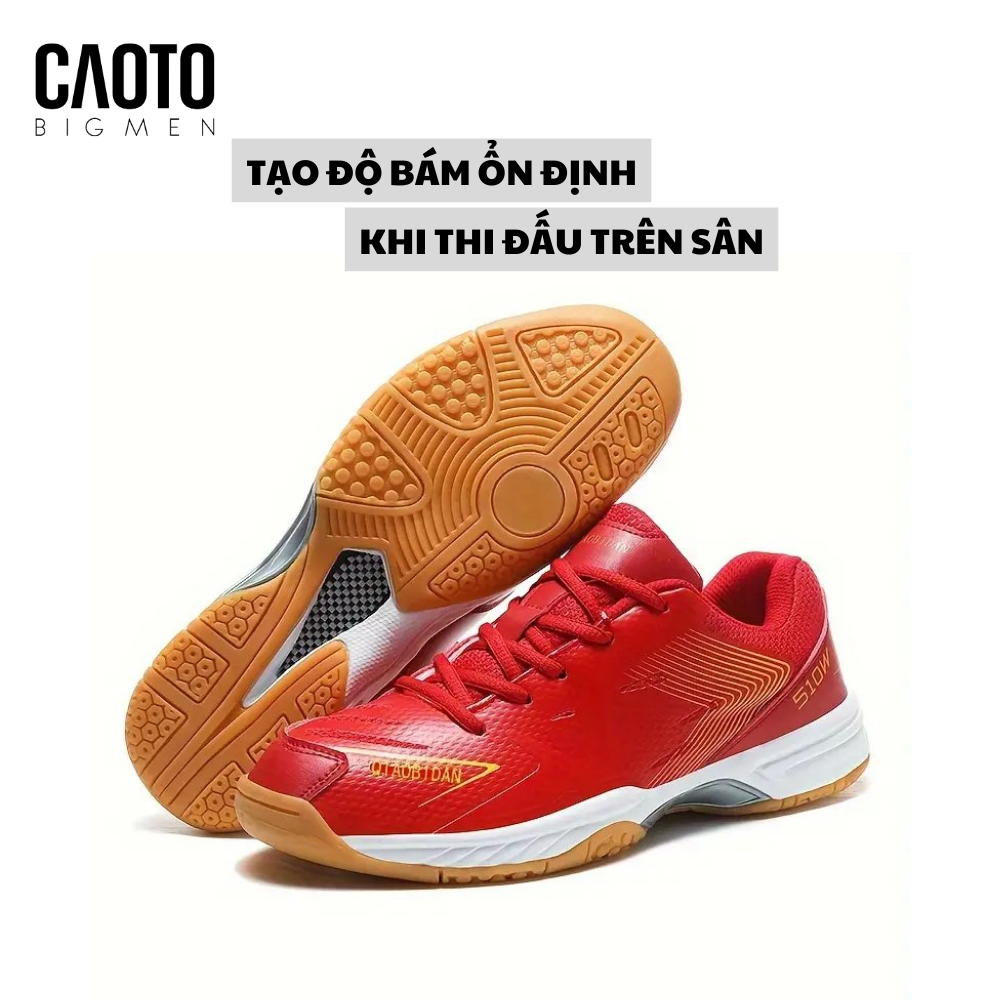 Giày Cầu Lông Bidan Badminton Màu Đỏ Shoes Men Big Size 45 46 47 48