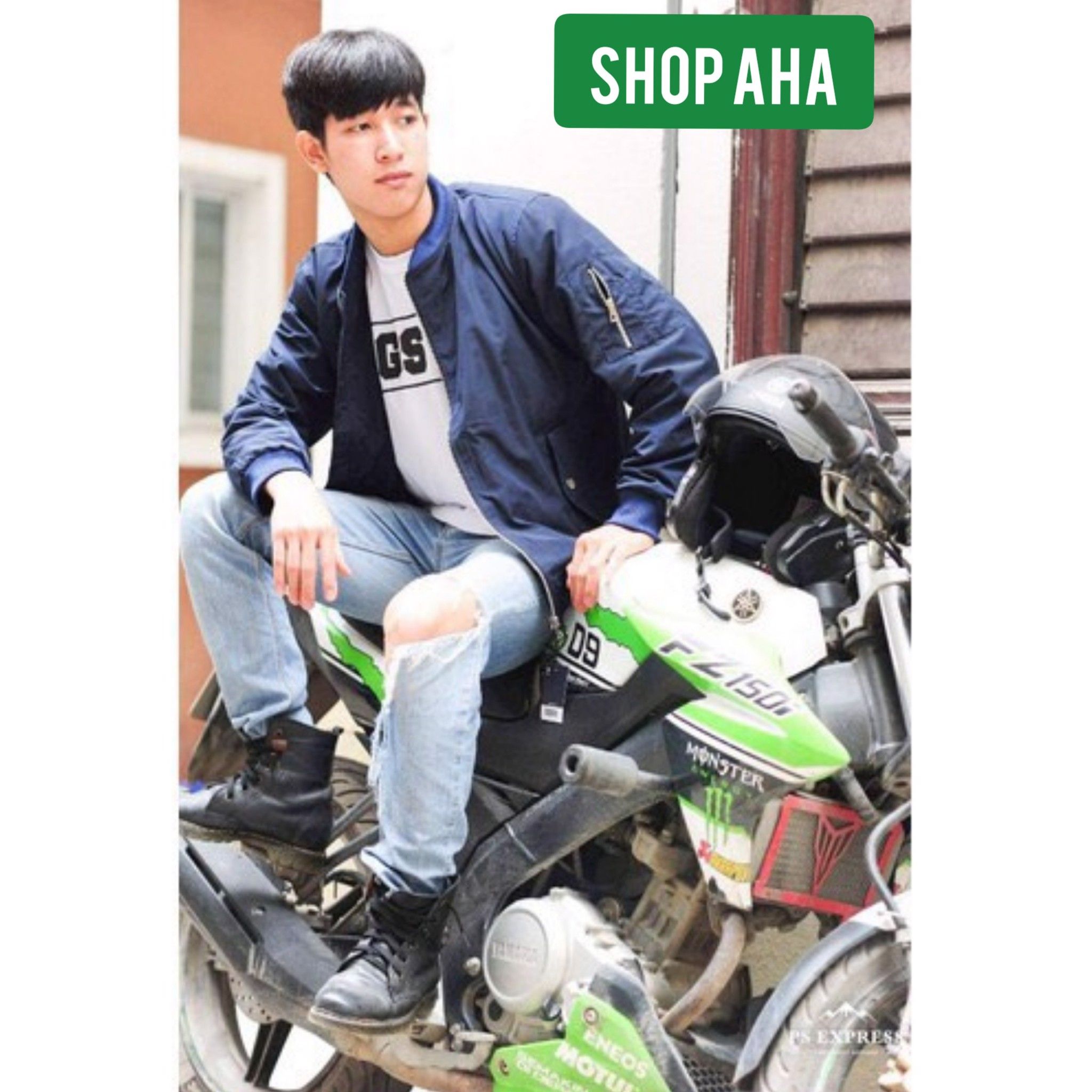 Áo Khoác Bomber Pilot Nhẹ Xuất Dư Màu Xanh Navy Big Size Men