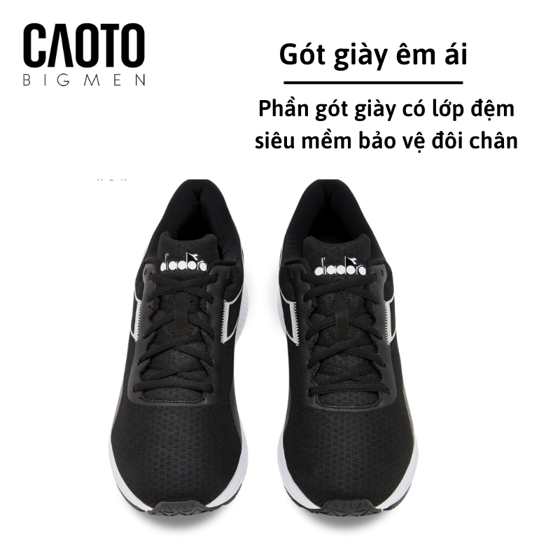  Giày Thể Thao Diadora PASSO 2 Black White Running Shoes Men Big Size 