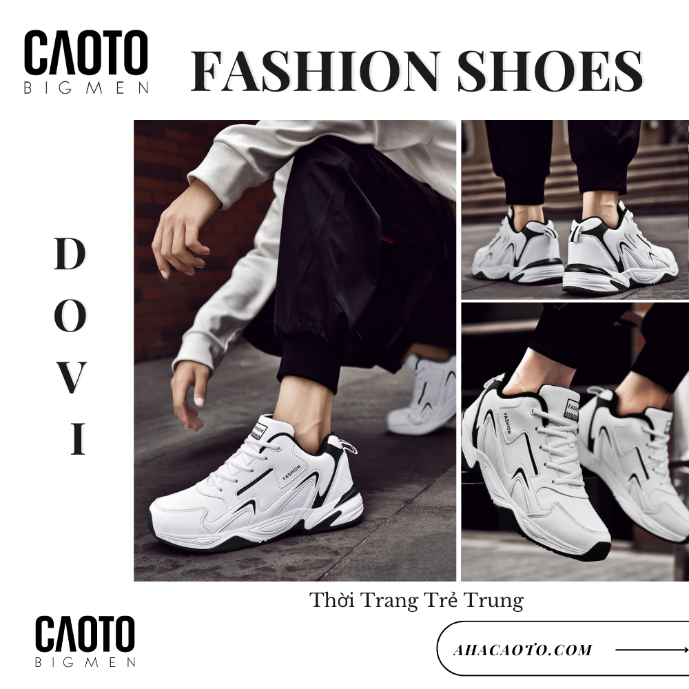 Giày Sneaker Dovi Trắng Big Size 45 - 48