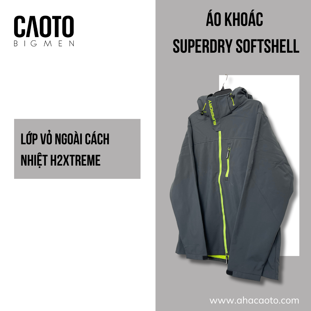  Áo Khoác SuperDry Windtrekker Xám Size Lớn XXXL 