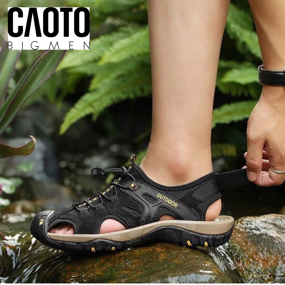  (SALE OFF) Sandal Bít Mũi Outdoor Màu Đen Big Size Men 