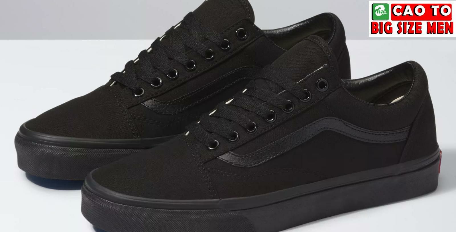Giày Sneaker Vans Canvas Big Size Full Black