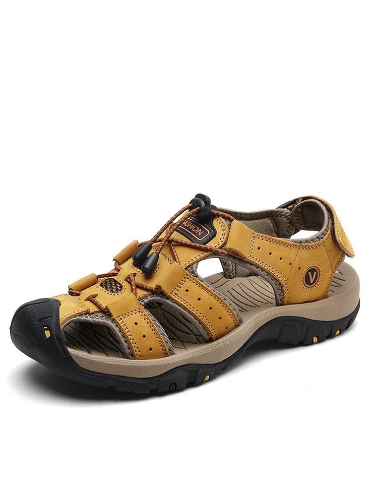 Giày Sandal Bít Mũi Anti-collision Outdoor Vàng Nâu Big Size Men