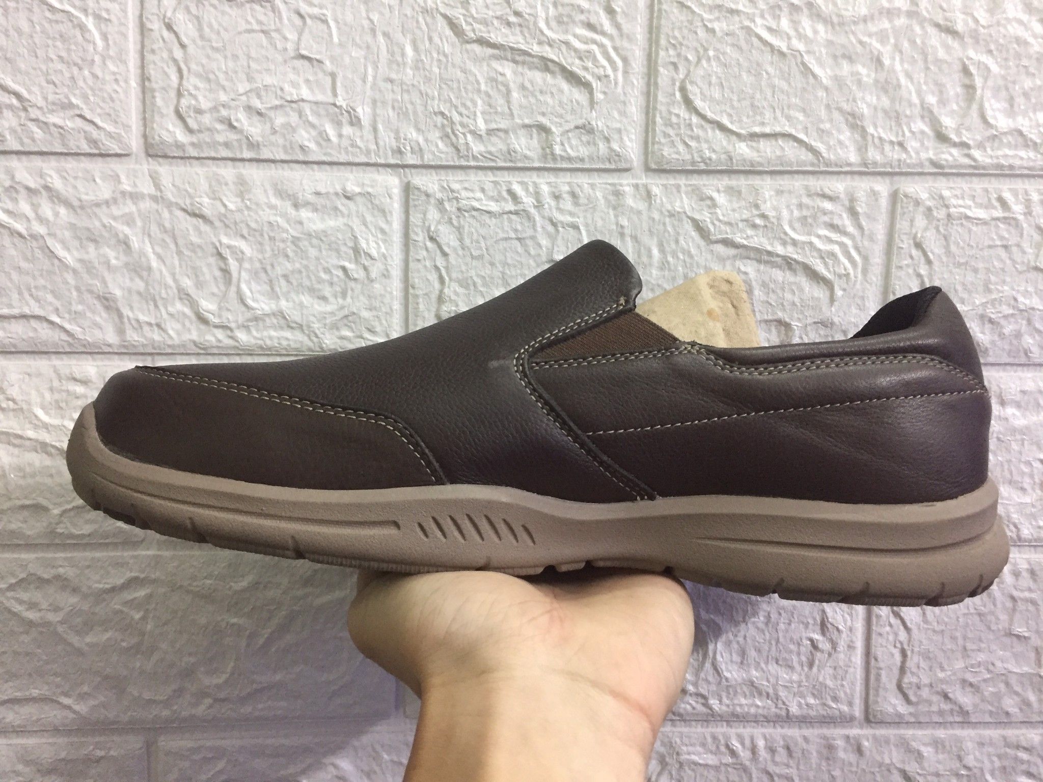Giày lười Skecher Nâu đế Nâu Big Size