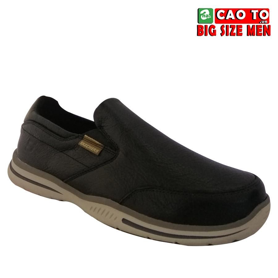 Giày lười Skecher Đen Đế Xám Sọc Big Size