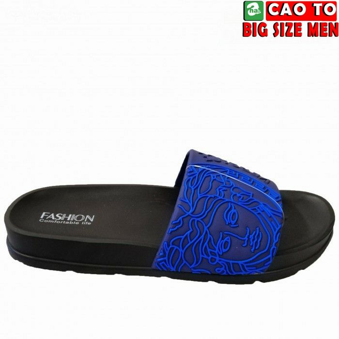 DÉP NAM ĐẾ MỀM VERSACE XANH ĐEN BIG SIZE