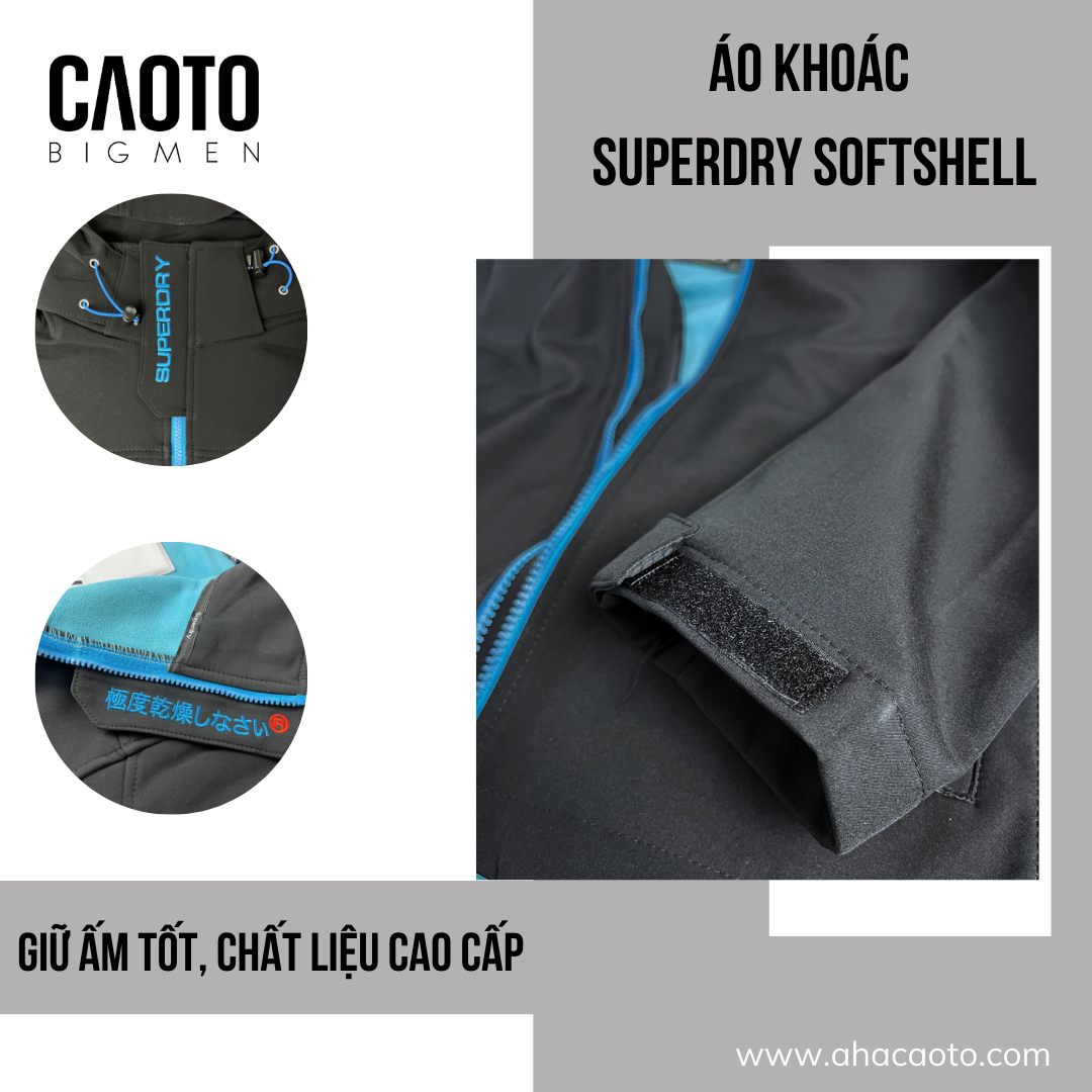  Áo Khoác SuperDry Windtrekker Đen Size Lớn XXXL 