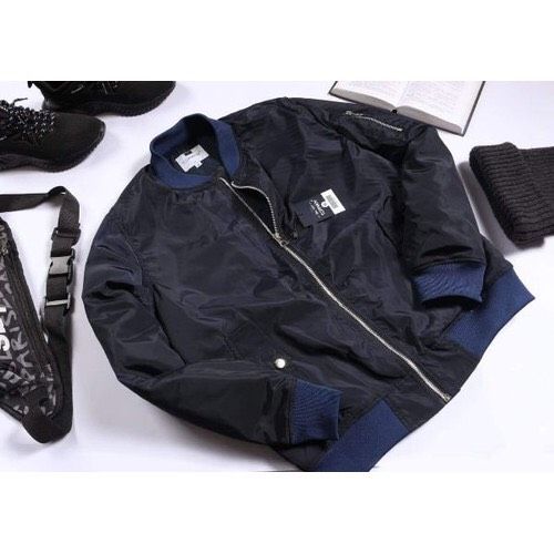 Áo Khoác Bomber Pilot Nhẹ Xuất Dư Màu Xanh Navy Big Size Men