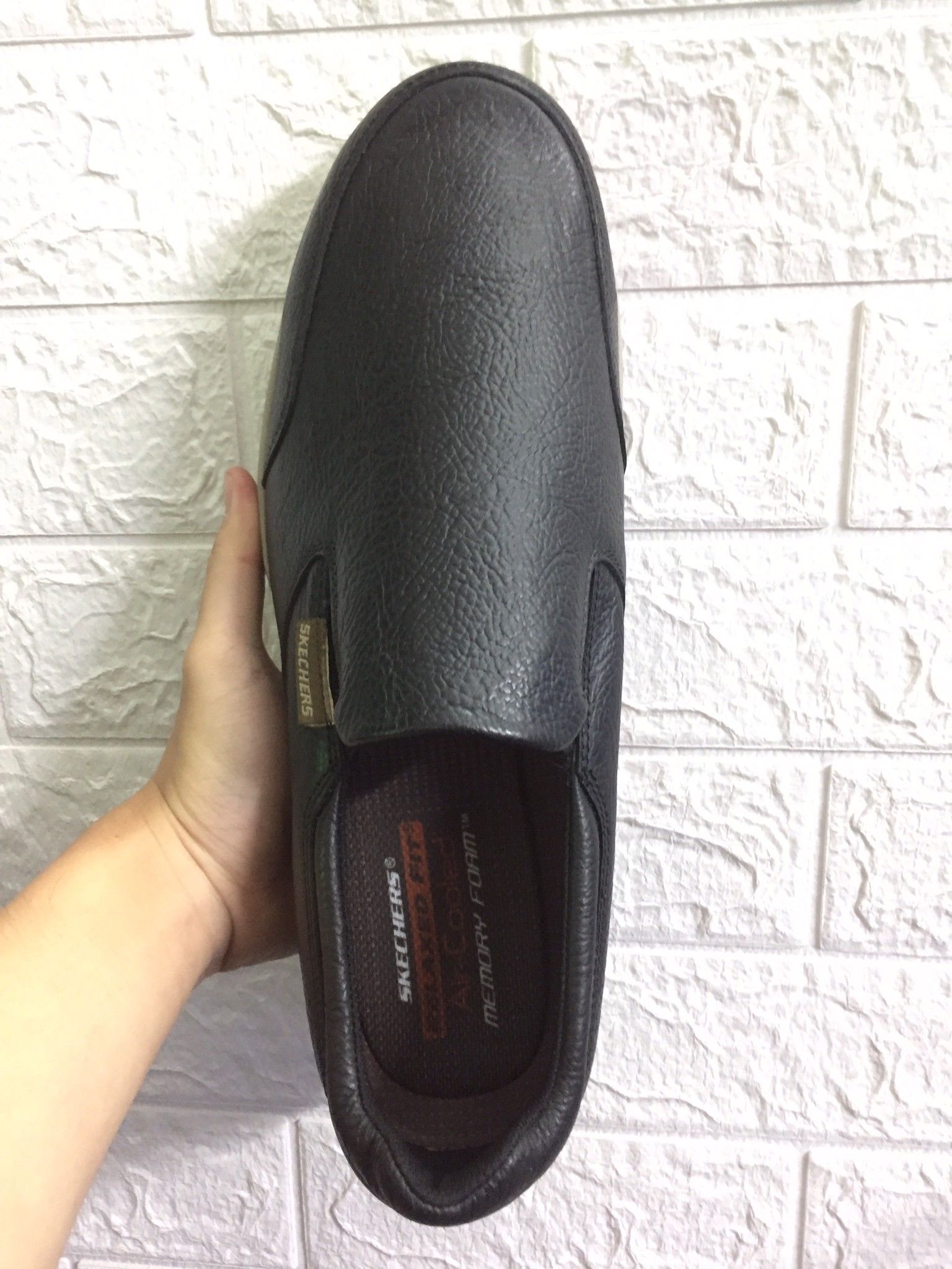 Giày lười Skecher Đen đế Xám Big Size