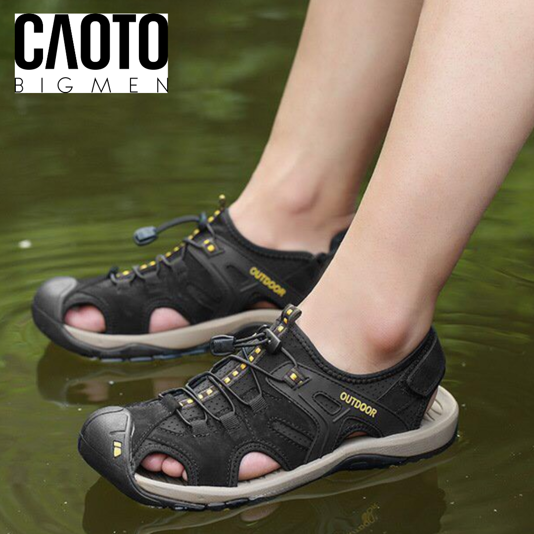 (SALE OFF) Sandal Bít Mũi Outdoor Màu Đen Big Size Men