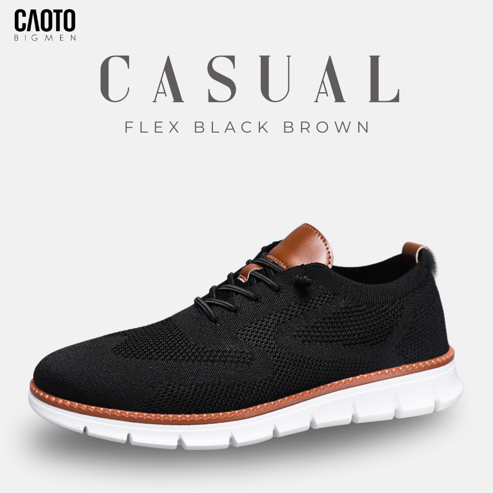 Giày Thể Thao Casual Flex Black-Brown Big Size