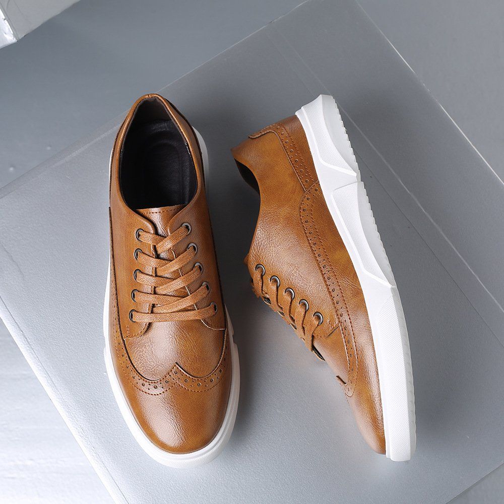 Giày Sneaker Da Mềm French Aller Thời Trang Màu Nâu Big Size