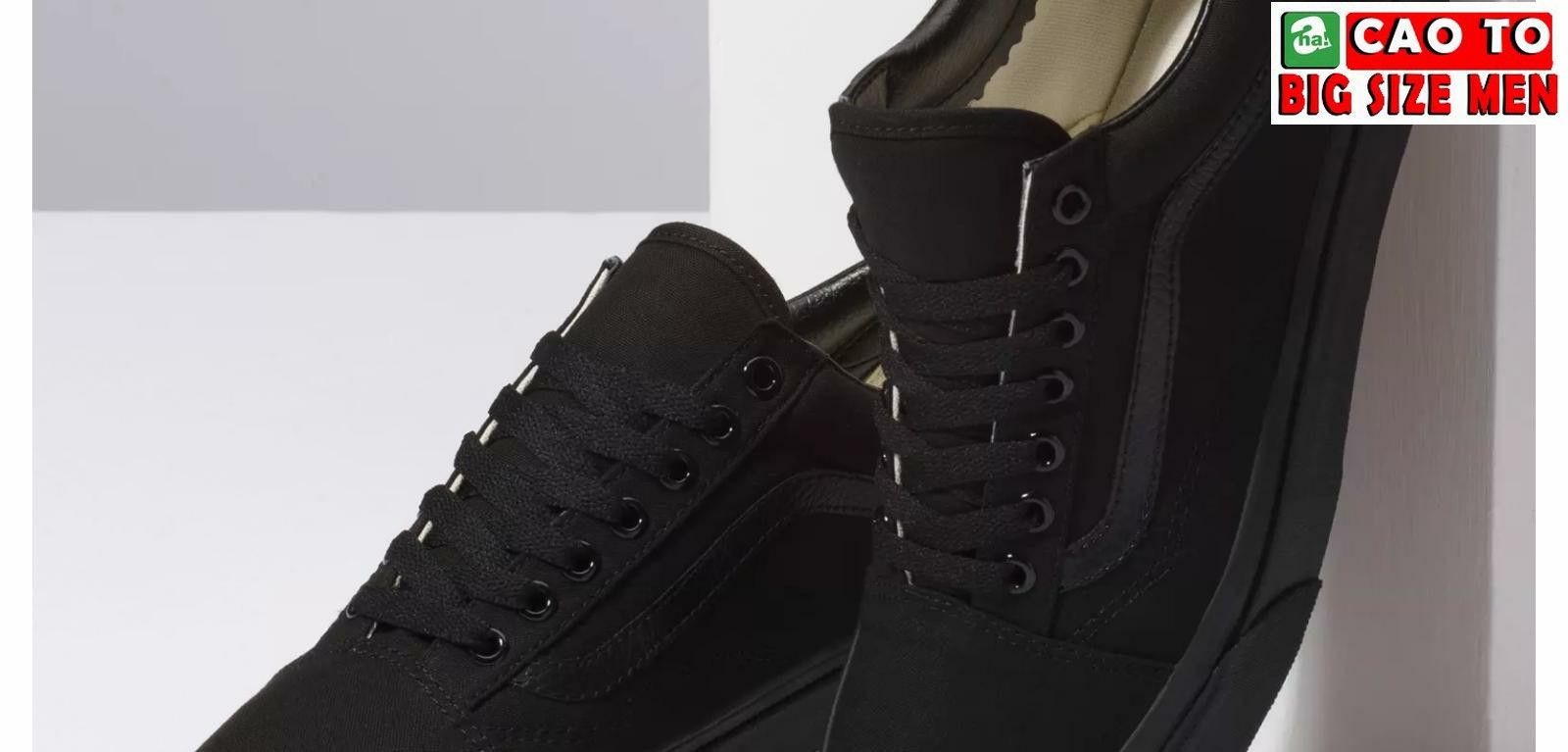 Giày Sneaker Vans Canvas Big Size Full Black