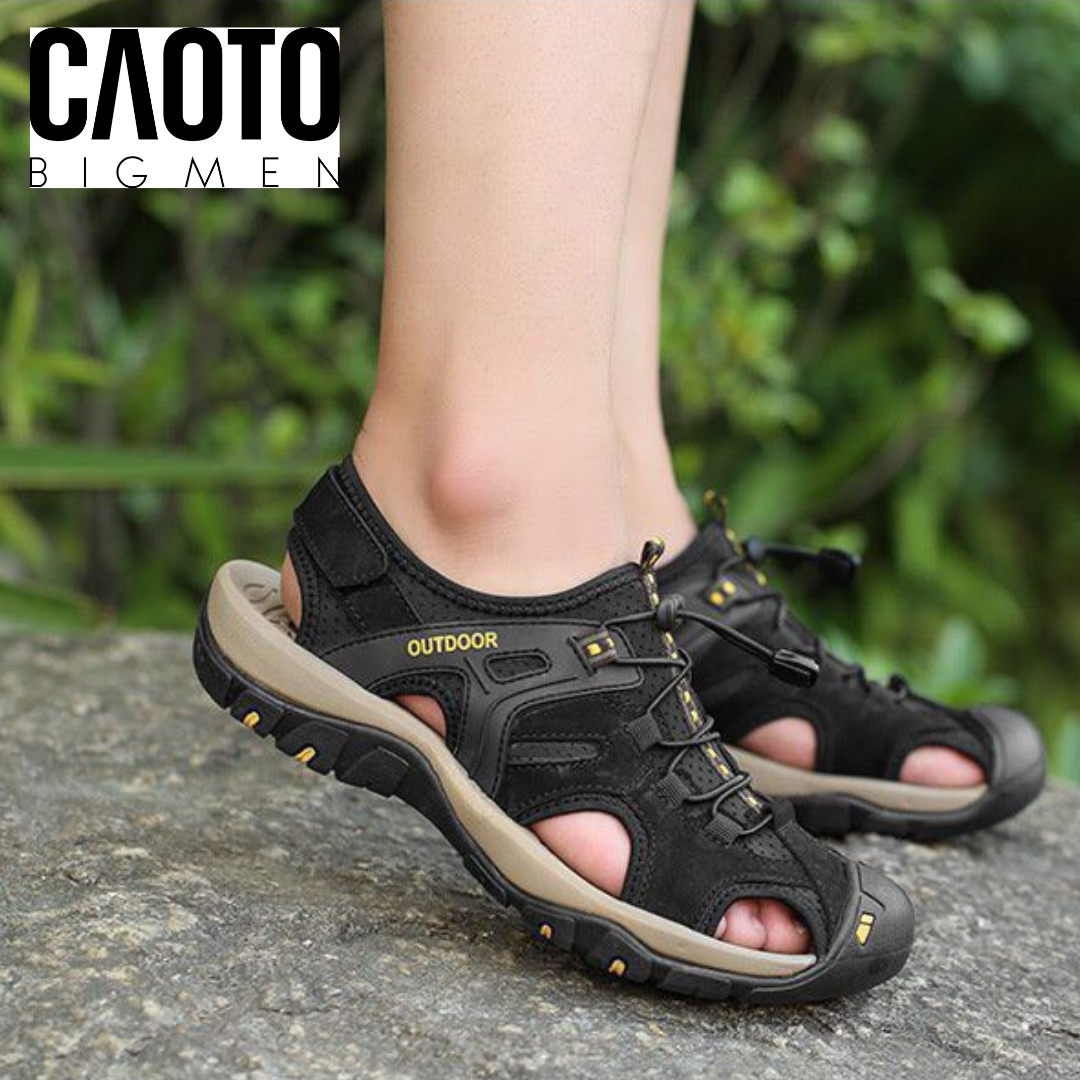 (SALE OFF) Sandal Bít Mũi Outdoor Màu Đen Big Size Men