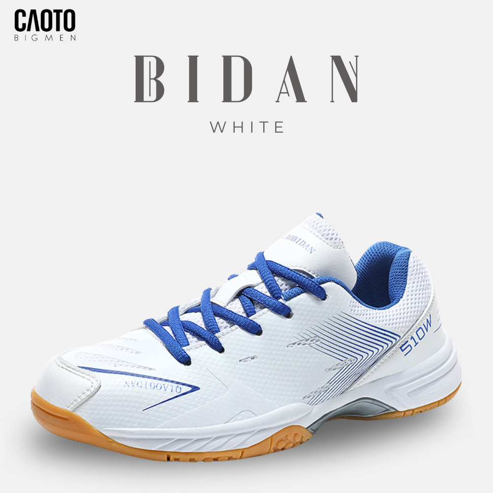 Giày Cầu Lông Bidan Badminton Màu Trắng Shoes Men Big Size 45 46 47 48