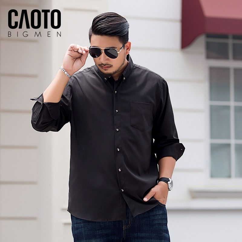 Áo Sơ Mi Đen Big Size Dài Tay 2XL 3XL 4XL 5XL 6XL