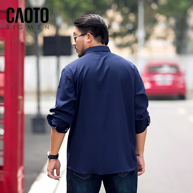 Áo Sơ Mi Nam Xanh Đậm Size Lớn 2XL 3XL 4XL 5XL 6XL