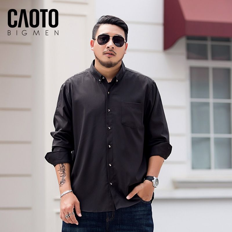 Áo Sơ Mi Đen Big Size Dài Tay 2XL 3XL 4XL 5XL 6XL