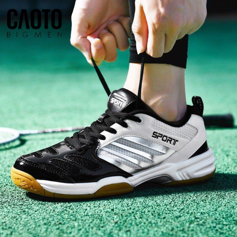 Giày Cầu Lông Sport Cao Cấp Trắng Đen Big Size 45-46-47-48