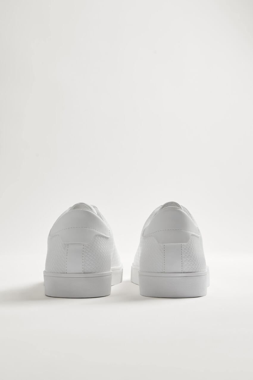 Giày Sneaker Trắng ZARA EMBOSSED Da Cao Cấp Big Size 45 46
