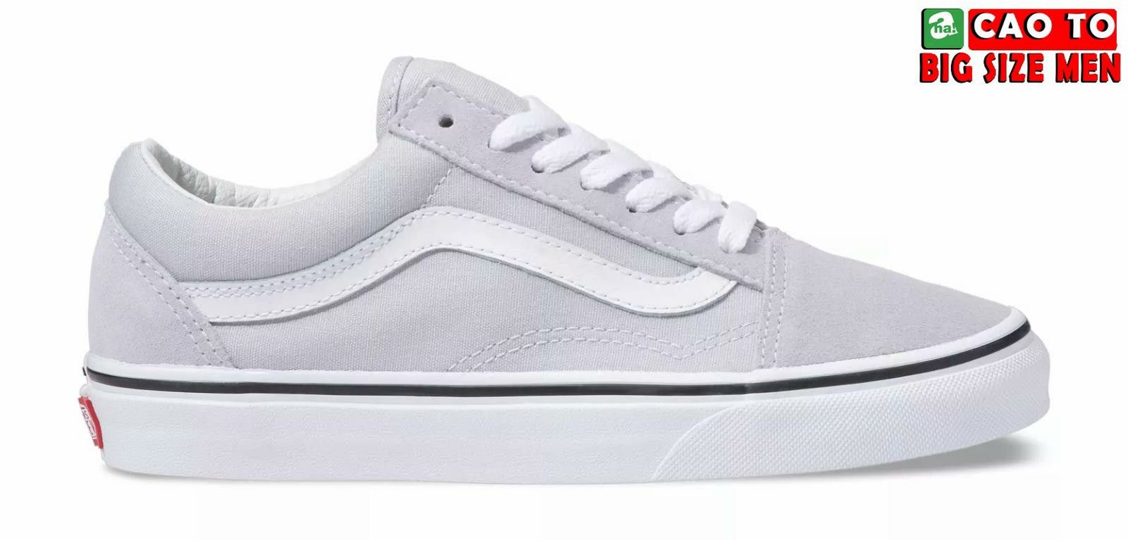 Giày Sneaker Vans Big Size Old Skool Xám Viền Trắng