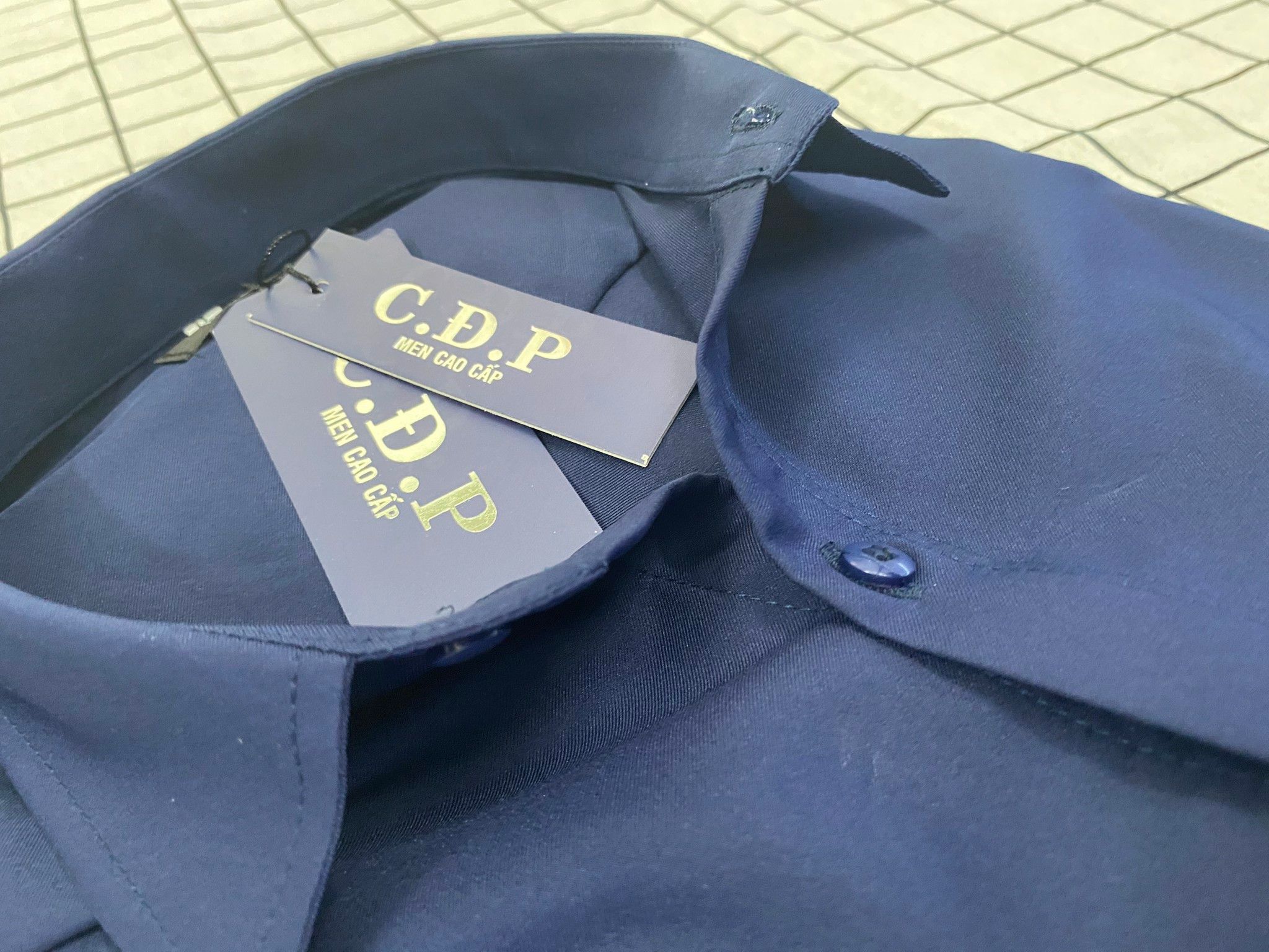 Áo Sơ Mi Tay Ngắn CDP Màu Xanh Navy Trơn Big Size