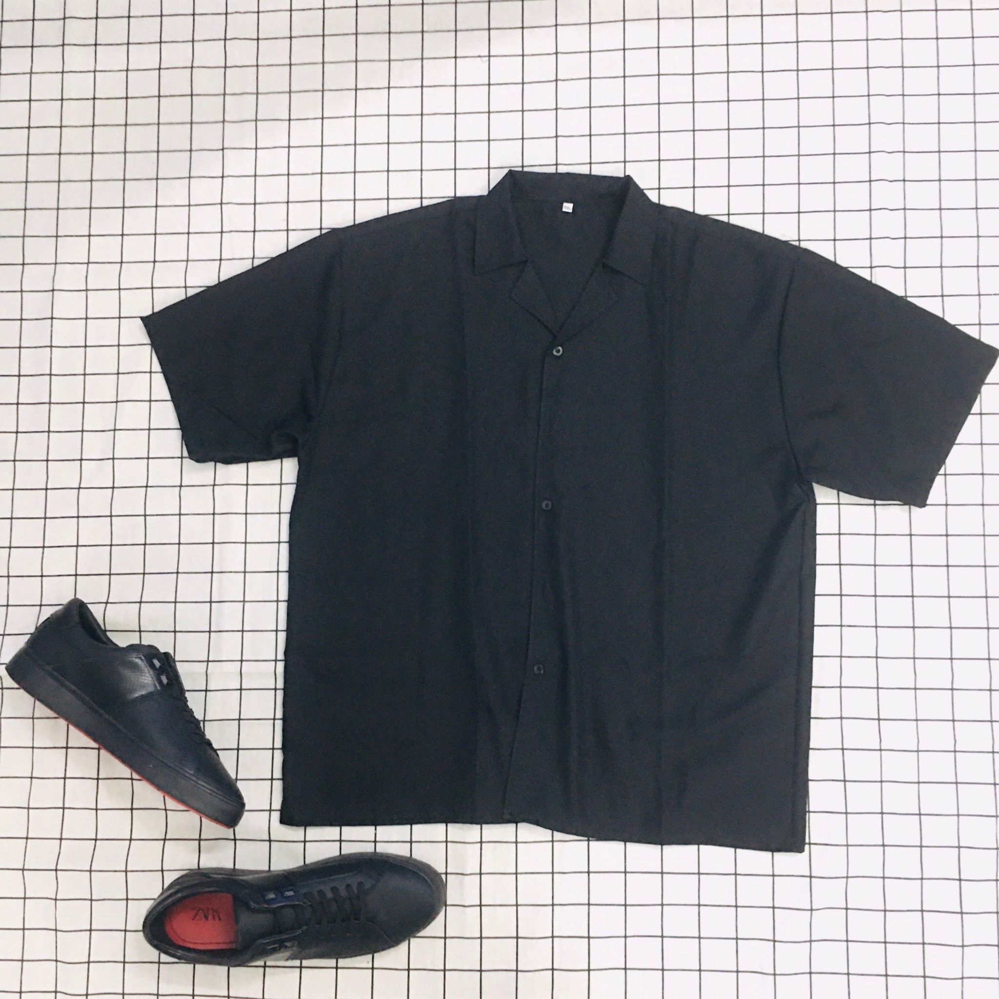 Áo Sơ Mi Tay Ngắn Cao Cấp Màu Đen Big Size Men