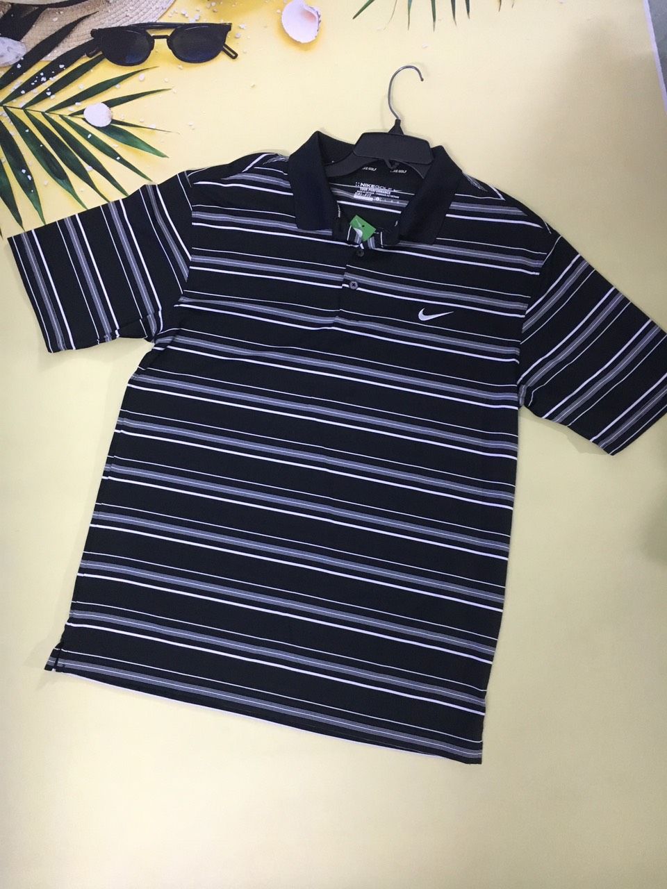 Áo Polo Đen Sọc Trắng Big Size Men