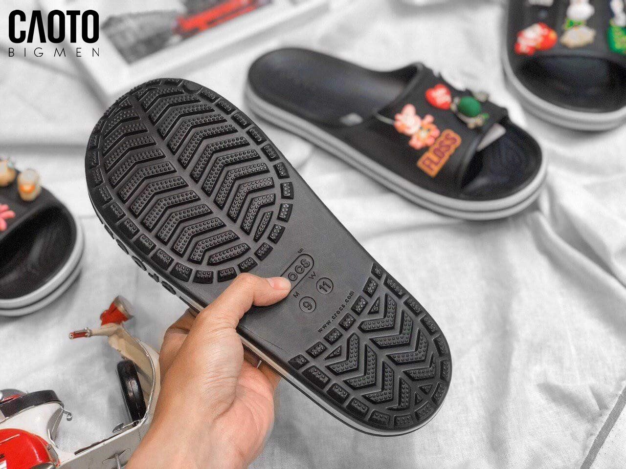 Dép Quai Ngang Crocs Iconic Comfort Màu Đen Chính Hãng Big Size