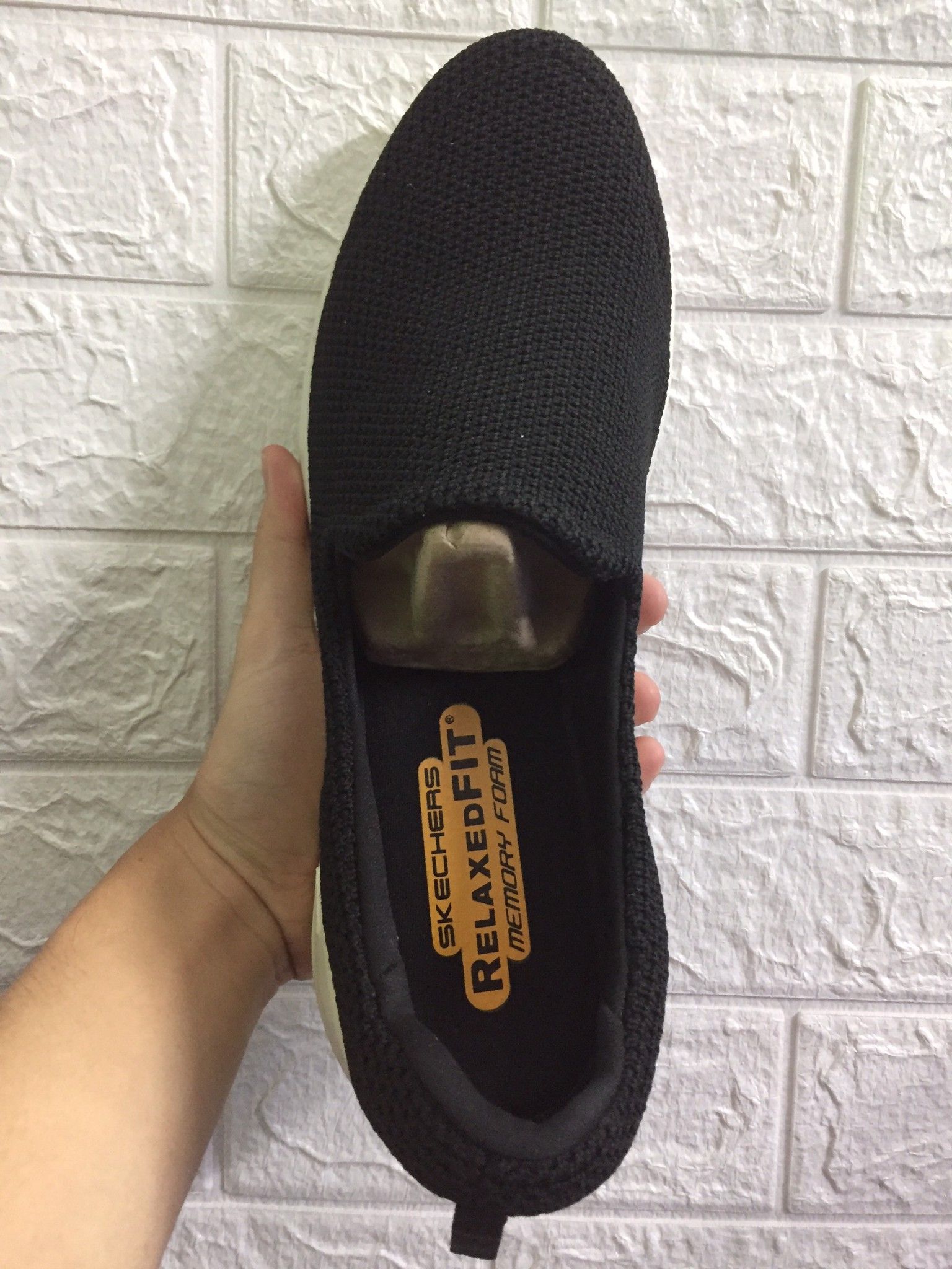 Giày lười Skecher Đen Đế Trắng