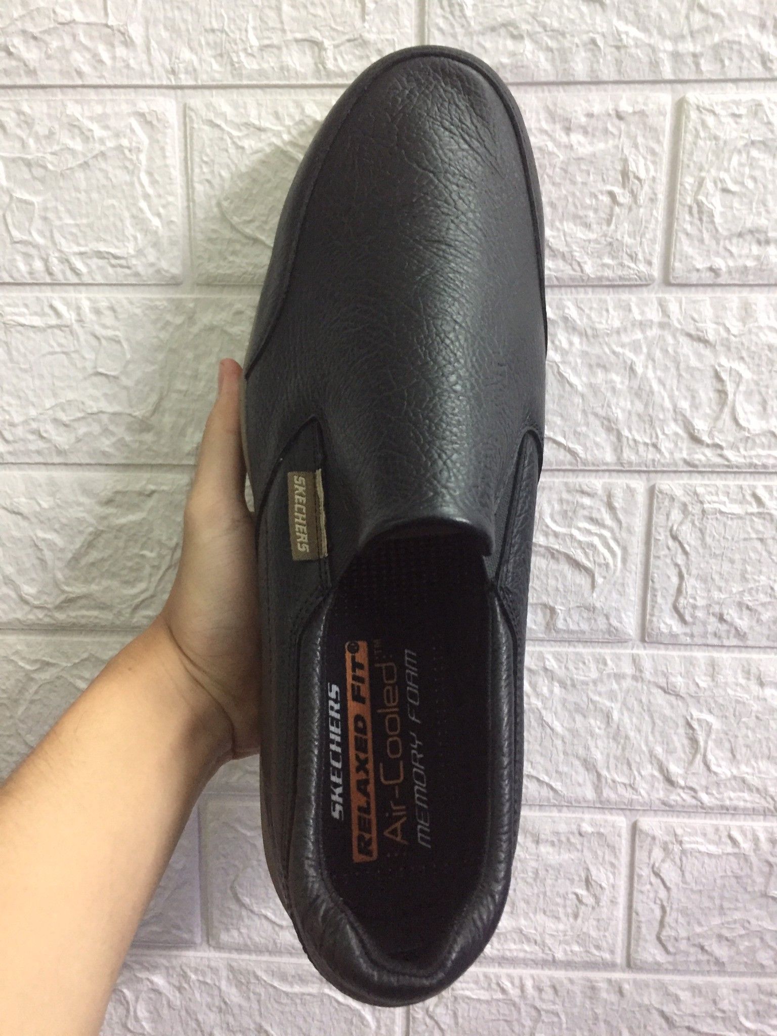 Giày lười Skecher Lazy Đen đế Nâu Big Size