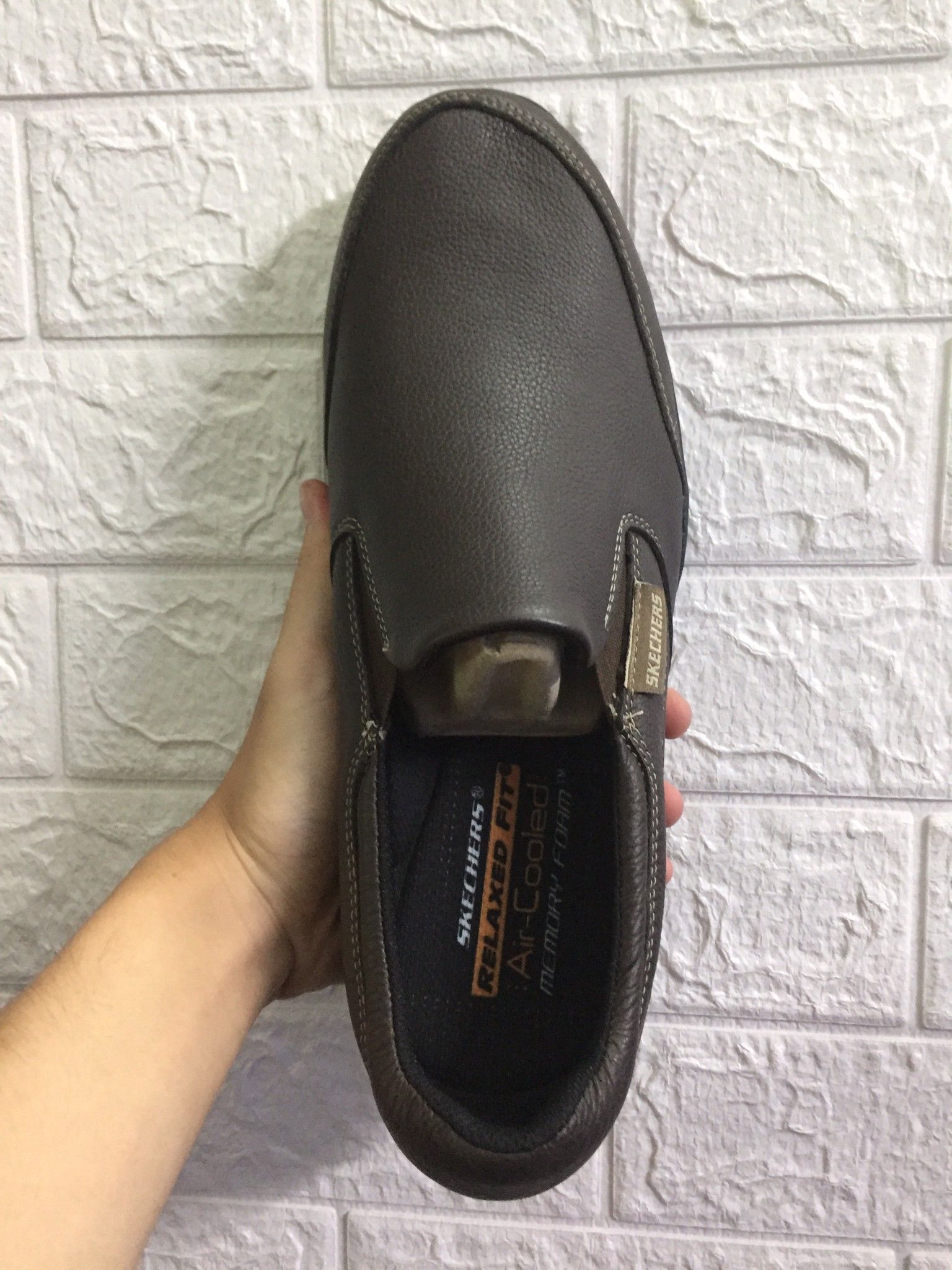 Giày lười Skecher Lazy Nâu Đế Đen Big Size