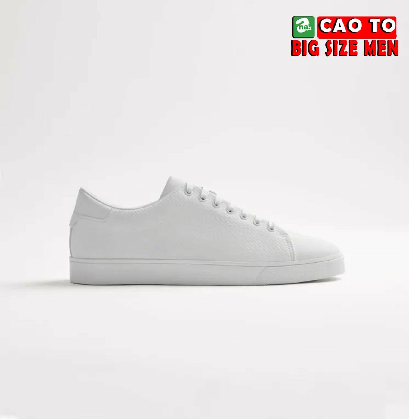 Giày Sneaker Trắng ZARA EMBOSSED Da Cao Cấp Big Size 45 46