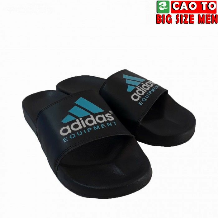 DÉP ĐÚC BIG SIZE ADIDAS ĐEN LOGO XANH DƯƠNG