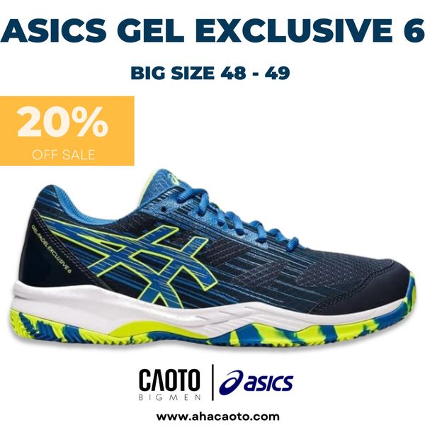  Giày Thể Thao Asics Gel Padel Exclusive 6 Blue Green Big Size 